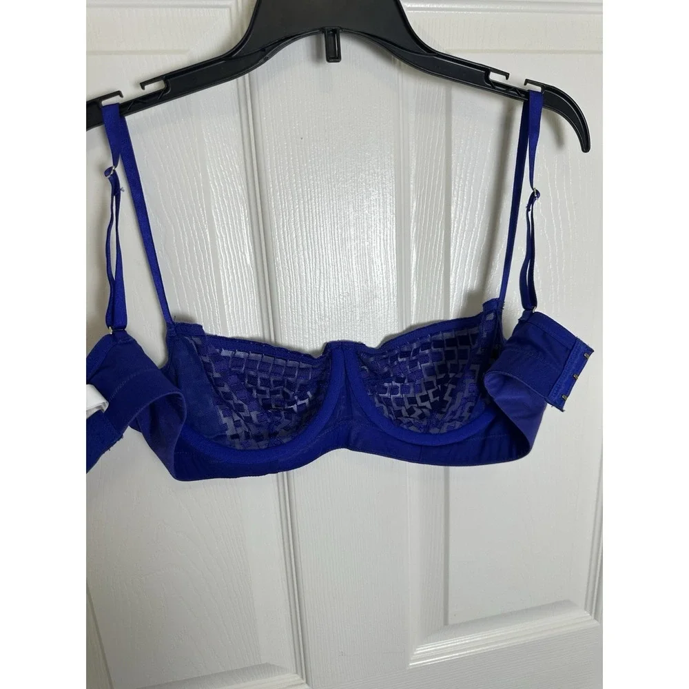 Incanto Italy Women Bra Soft Cup Lace Satin Underwire Rivoli Royal Blue 75C -34C